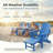 HDPE Folding Adirondack Chairs with Retractable Ottoman, 5-Position Adjustable Backrest (Set of 2)-858991866