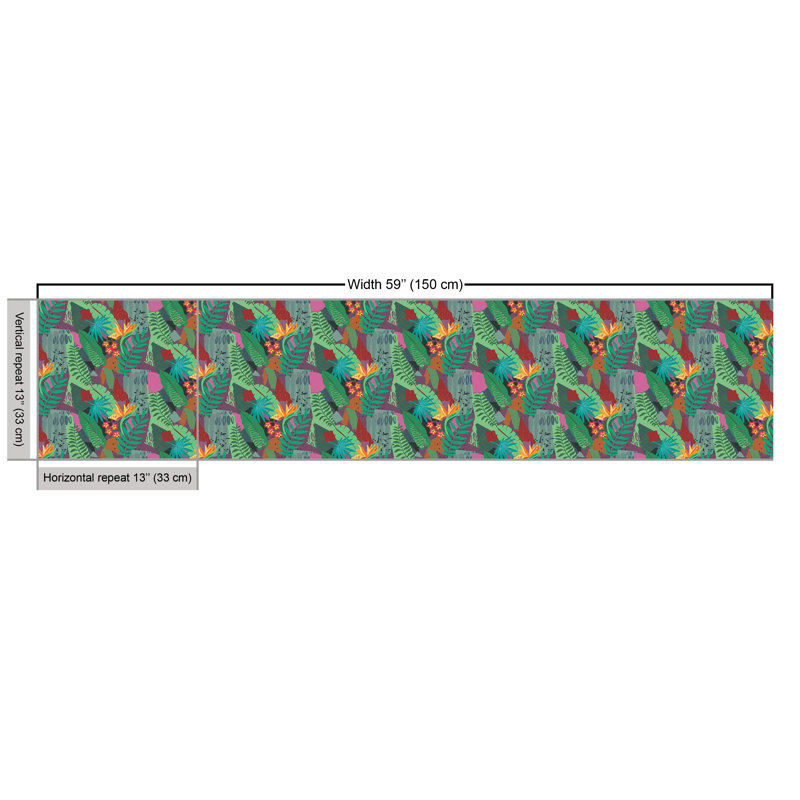 Painuly Tropical Jungle Leaves and Branches Fabric