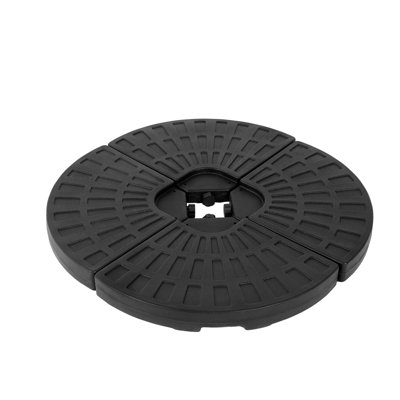 Umbrella Base - Stable 4, Fill With Water Or Sand, Black Pe Plastic 4 Construction, Water/Sand, , Black, Made
