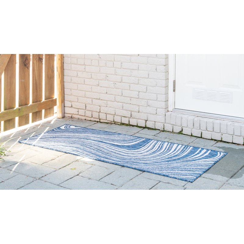 Tapis bleu marine Gab Gabab, Tapis de couloir 2 pi x 6 pi 1 po