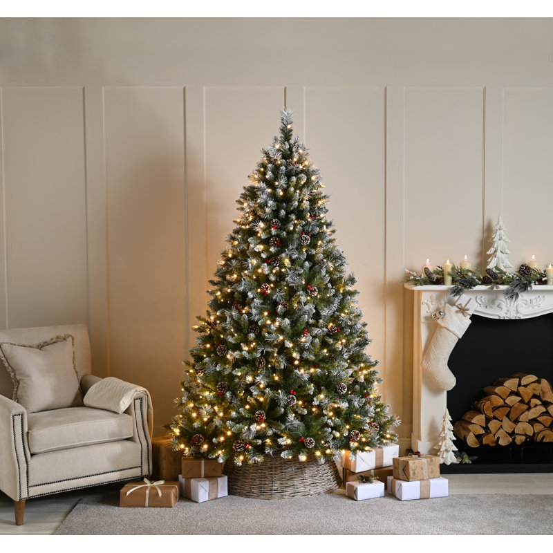 Lighted Artificial Fir Christmas Tree, 2.36ft H