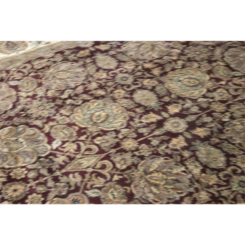 High-Quality Hand-Knotted Red And Cream Area Rug