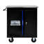 Chariot à outils à double porte avec comptoir en acier inoxydable et 2 freins noir + armoire bleue 4 25,88 pouces de hauteur