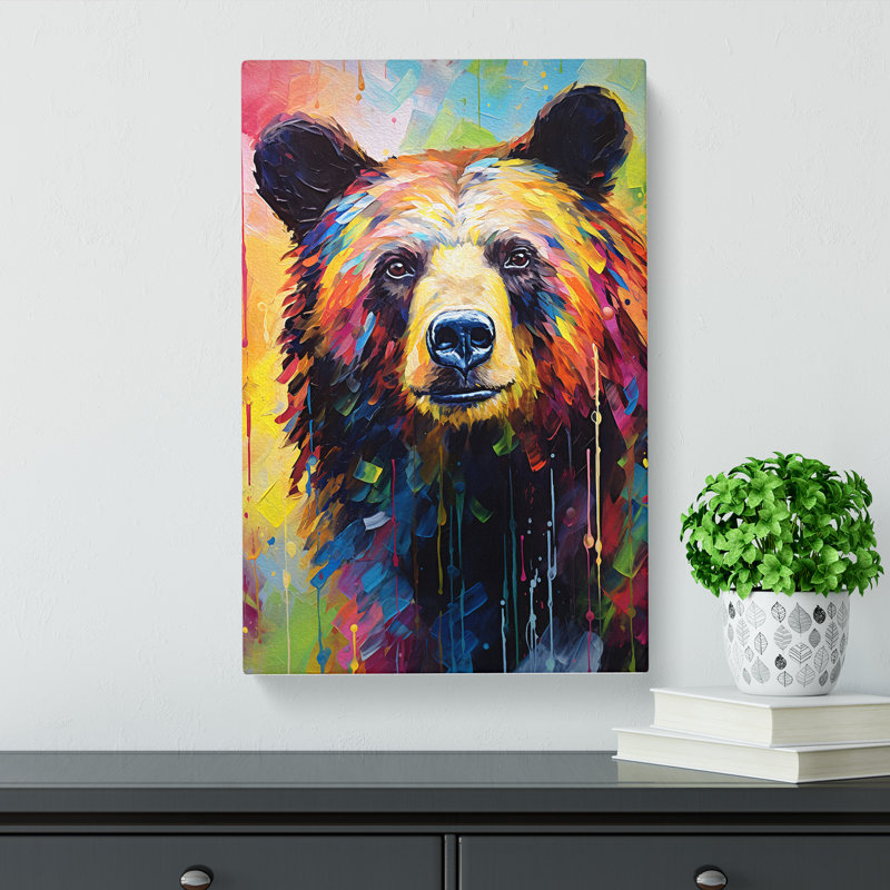Bear Abstract - Wrapped Canvas, 50cm H x 35cm W x 3cm D