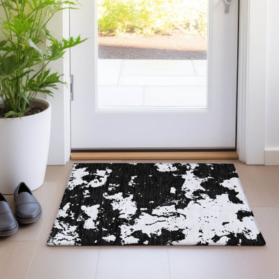 Premium Machine Washable Prisco Black Rug