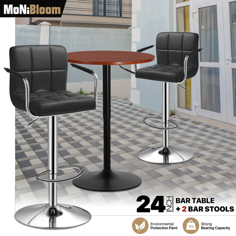 Westmoor Dining Set, Black, Red, 23.5"L x 23.5"W