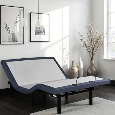 Base de lit simple TG ajustable offrant des changements de position de la tête et des pieds, trois modes de vibration, des positions préréglées Tv / Zero Gravity / Lounge, 2 ports de charge, un éclairage sous DEL, un retour tactile, un centre