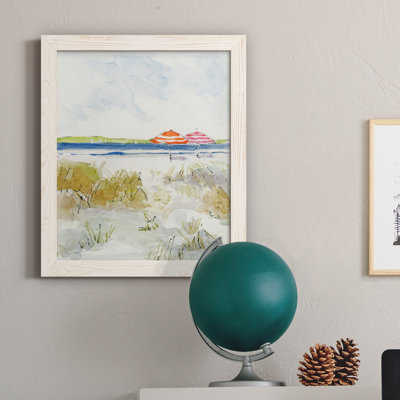 «Sketchy Beach II», peinture sur toile encadrée