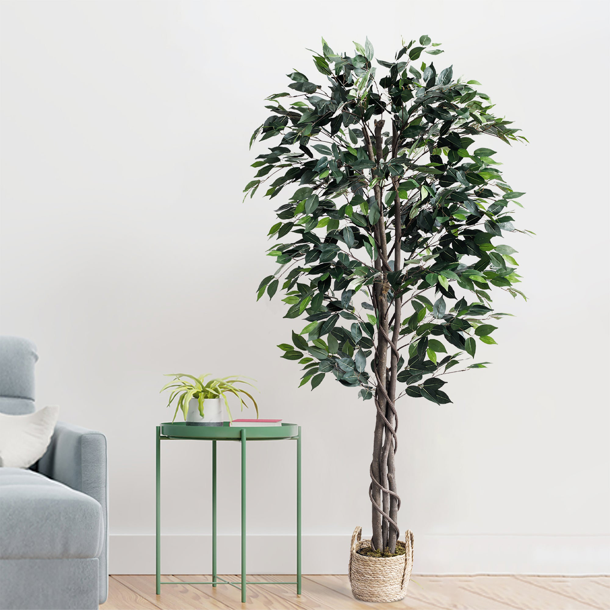 SIGNLEADER Artificial Tree In Modern Planter, Fake Ficus Silk Tree Home  Decoration (Plant Pot Plus Tree) & Reviews