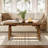 47" Solid Wood Coffee Table, Farmhouse Rectangular Center Table For Living Room