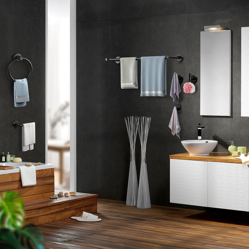 Ensemble de quincaillerie de salle de bain 6 pièces, Noir