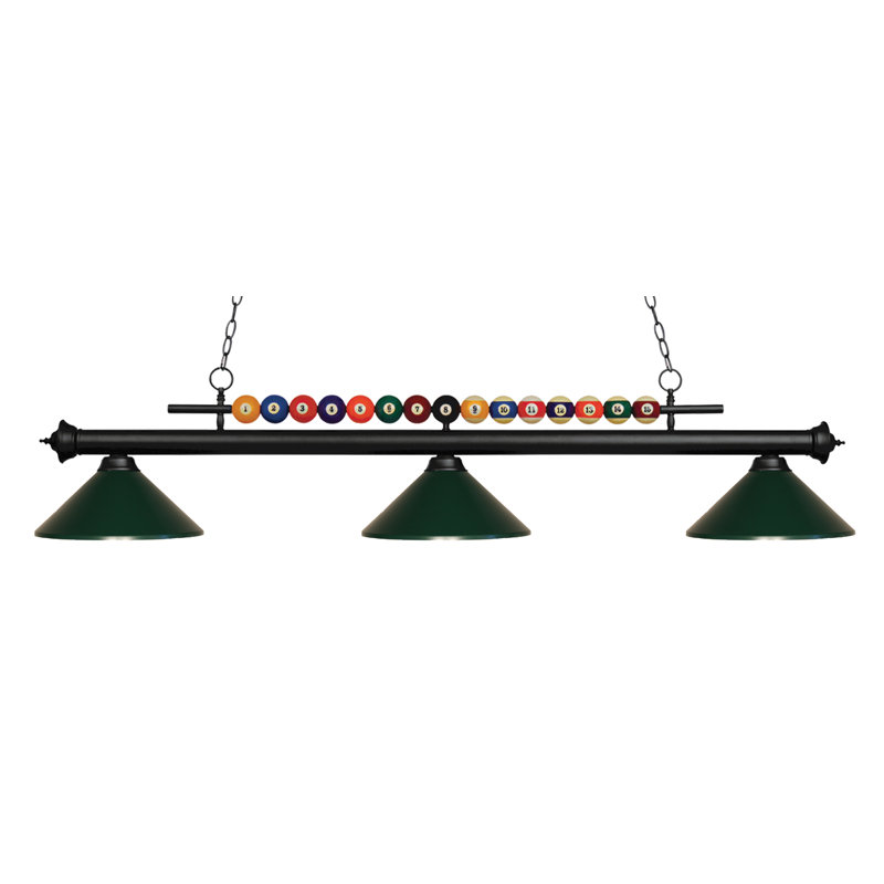 Chapa 3 - Light Pool Table Lights Pendant, Dark Green, Matte Black