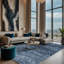 Tapis bleu lavable à la machine-354228154