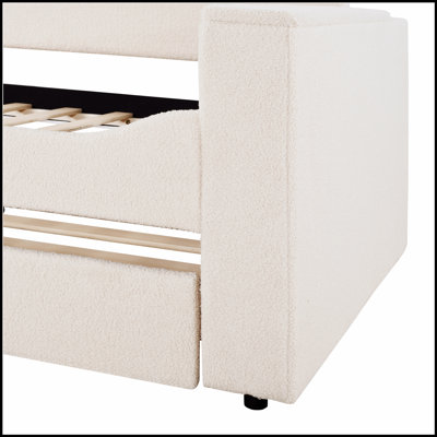 Upholstered Daybed with Storage Armrests, Trundle, and Latest Integrated Bluetooth Audio System for Modern Comfort