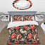 Red And Beige Victorian Ikat Legacy Flowers - Ensemble de housse de couette Ikat-497999430