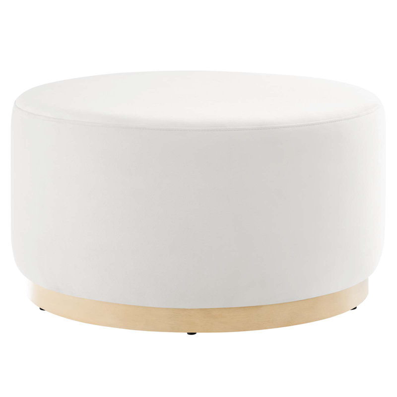 Modway Tilden Upholstered Ottoman, White Velvet