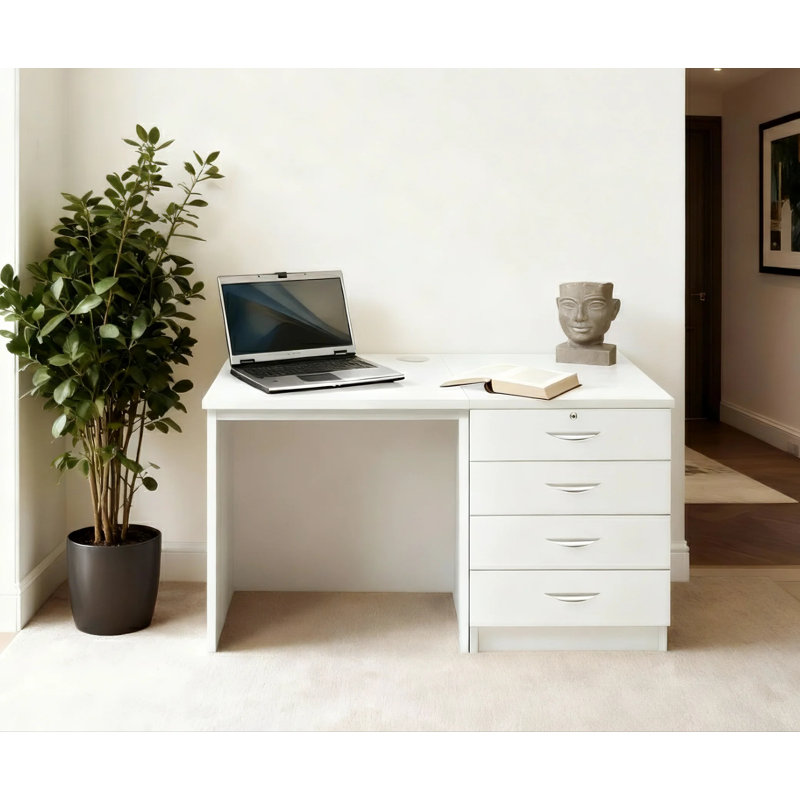 Walshaw Solid Wood Base Writing Desk, White