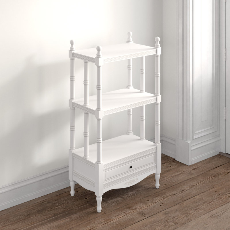 Aodee Storage Bookcase, Antique White, (4 Shelves) 55” H x 22” W x 13” D