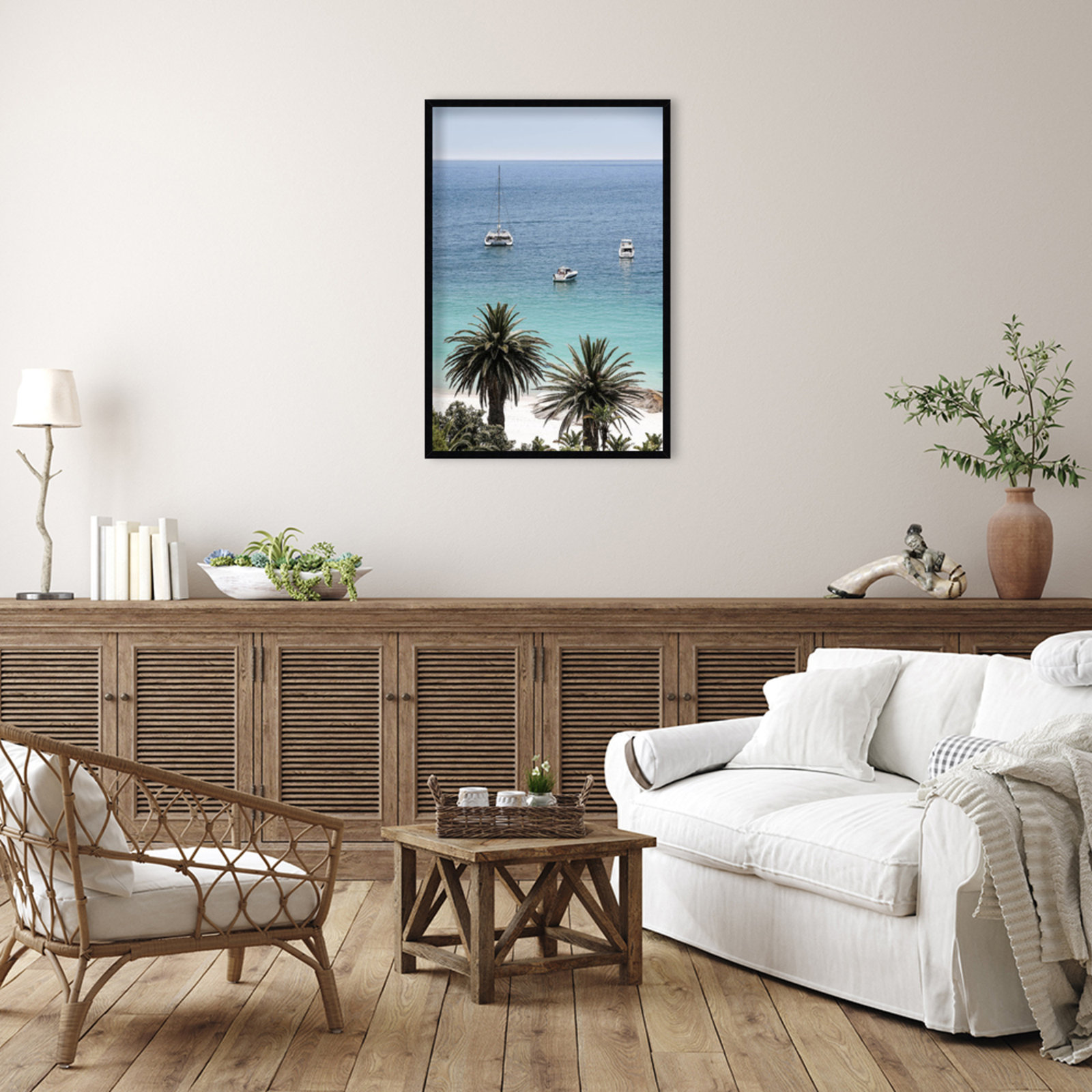 Camps Bay Beach by Shot by Clint Wood Framed Wall Art Print, 41" H x 28" W, Black