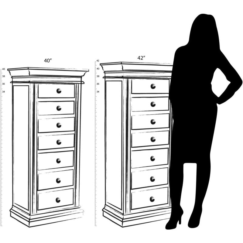 Turquoise Wood Free Standing Jewelry Armoire with Mirror