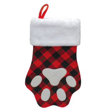 Haute Decor Red and Black Buffalo Check HangRight Christmas Stocking