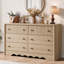 Commode cannelée à 6 tiroirs, commode de 120 cm de large pour chambre à coucher-653135994