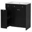 Meuble-lavabo noir 30 po avec lavabo en céramique, armoire de rangement abondante - 2 portes à fermeture en douceur et tiroir profond à deux niveaux