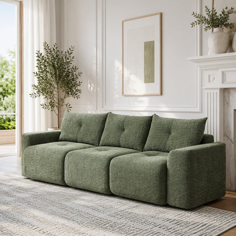 Canapé surdimensionné avec tissu chenille et capacité de 750 lb, Chenille verte