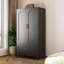 Armoire métallique de 152 cm de hauteur avec 1 tiroir, une étagère et une tringle, fini noir