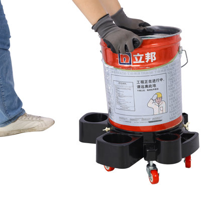 Seau à roulettes 5 gallons avec 5 roulettes pivotantes et un chariot amovible pour le lavage de voiture