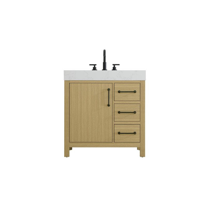 32 inch Single Bathroom Vanity_Traditional_VF60632, Honey Brown