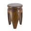 Table d'appoint en bois de paulownia sculpté 11 x 11 x 16,5 po avec finition brun naturel