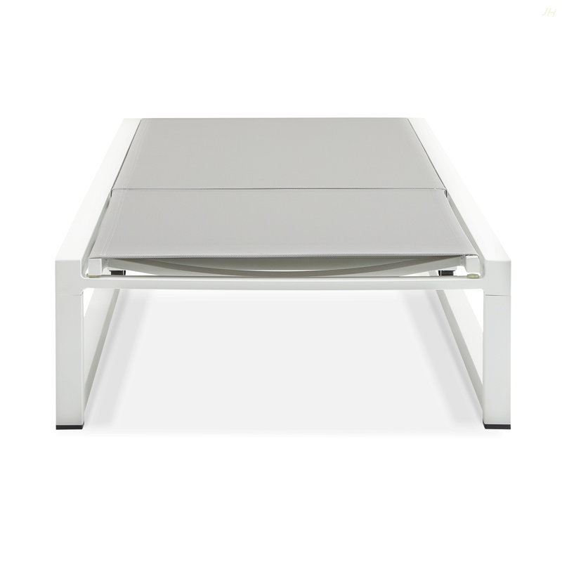 5-Level Adjustable Outdoor Chaise Lounge, Durable Aluminum Frame & PVC-coated polyester Mesh, Perfect For Patio/Poolside