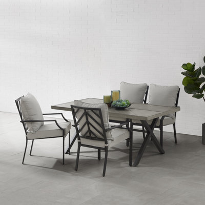 Pulli 4 - Person Patio Dining Set with Rectangular Table , Cushions Included