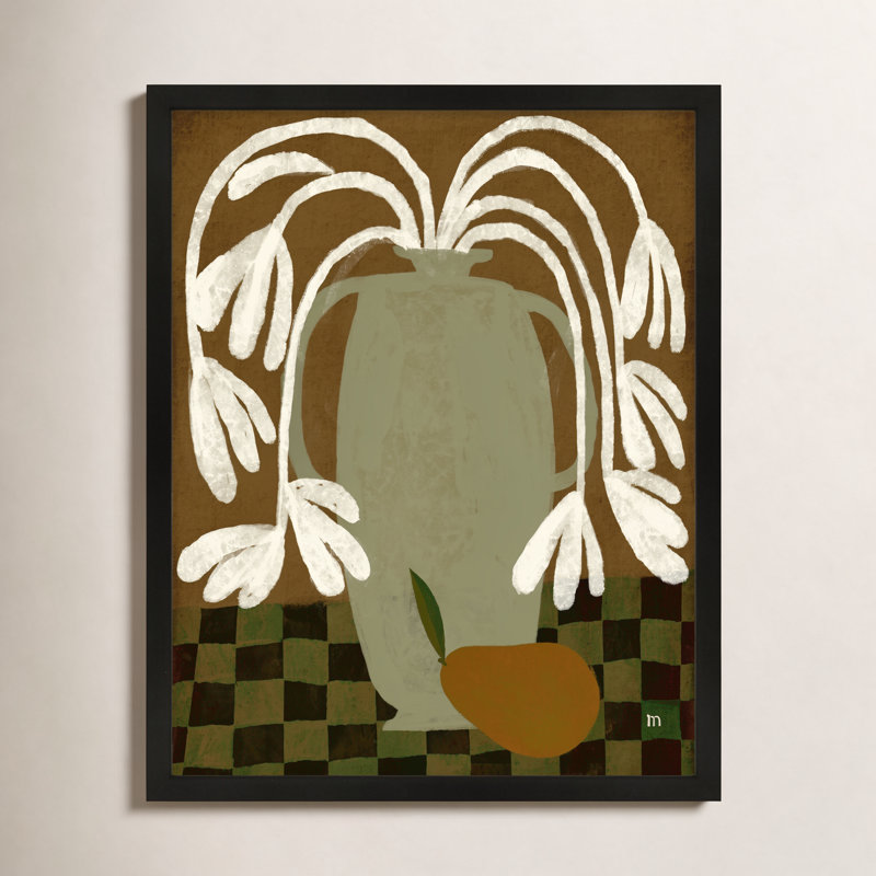 Juliane " Pear " by StudioM Painting Print, Black Framed, 30" H x 24" W x 1.25" D