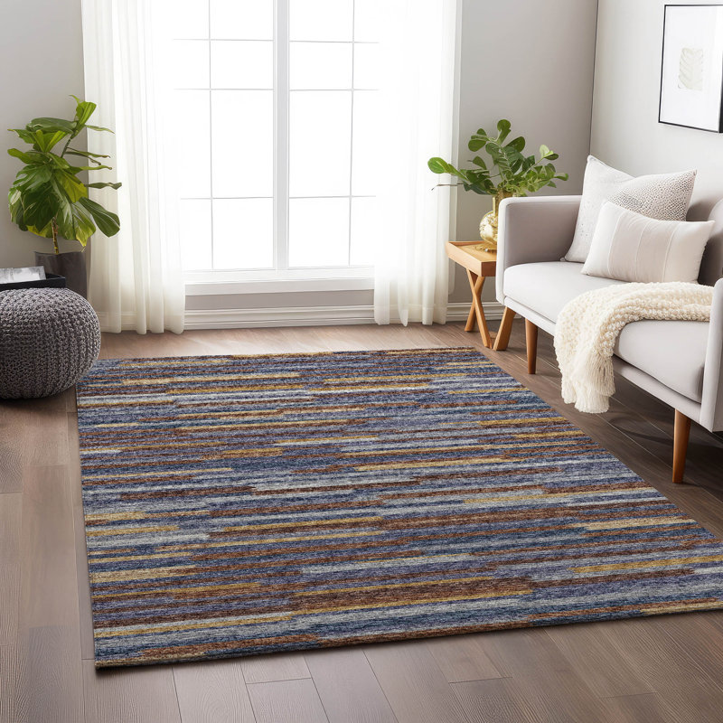 Premium Machine Washable Mayfield AMF114 Abstract Rug, 8' x 10', Landscape