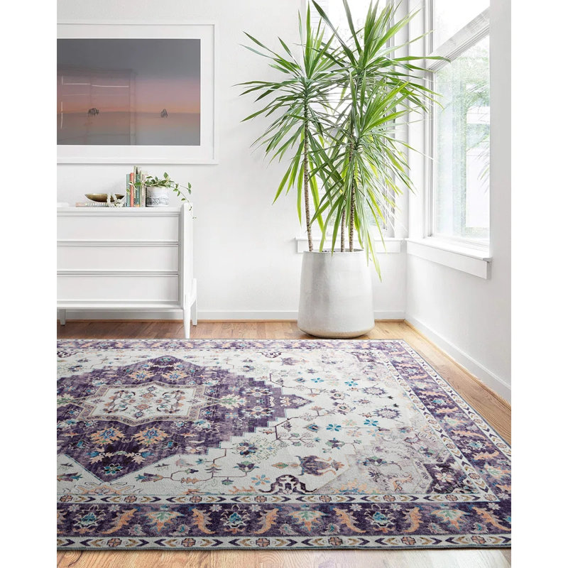 Tapis rectangulaire Sharone avec envers antidérapant, Rectangulaire 8 pi x 10 pi