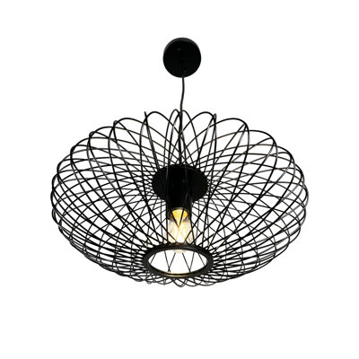 Luminaire suspendu ovale 1 lumière noir