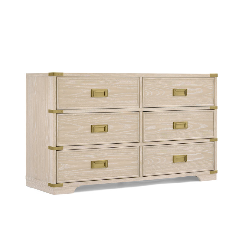 Paris 6 Drawer Dresser, Whitewash Ash
