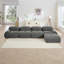 Canapé modulaire en L 4 places avec méridienne, accoudoirs courbés extra-larges, éponge 32D - gris