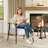 Comfy Chair, Modern Accent Chair with Metal Frame, Cozy Reading Chair with Soft Cushion & Wood Armrest for Bedroom-1365736720
