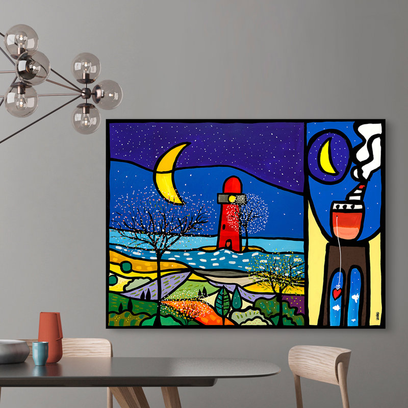 The Sentinel Of The Sea And Landing At The Moon by Wallas - Wrapped Canvas Art Prints, 50cm H x 70cm W x 4cm D
