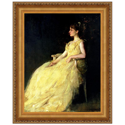 «A Lady in Yellow 1888», reproduction de peinture à l'huile sur toile encadrée
