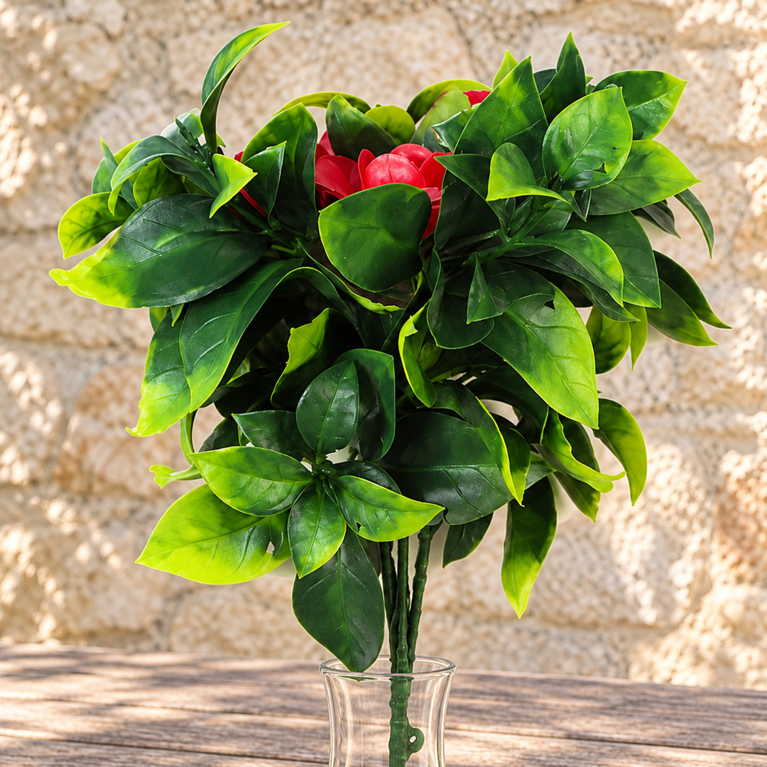 UV Resistant Artificial Flower Stems Leaf Design 30 cm H Faux Foliage Tree Plant - Image 4