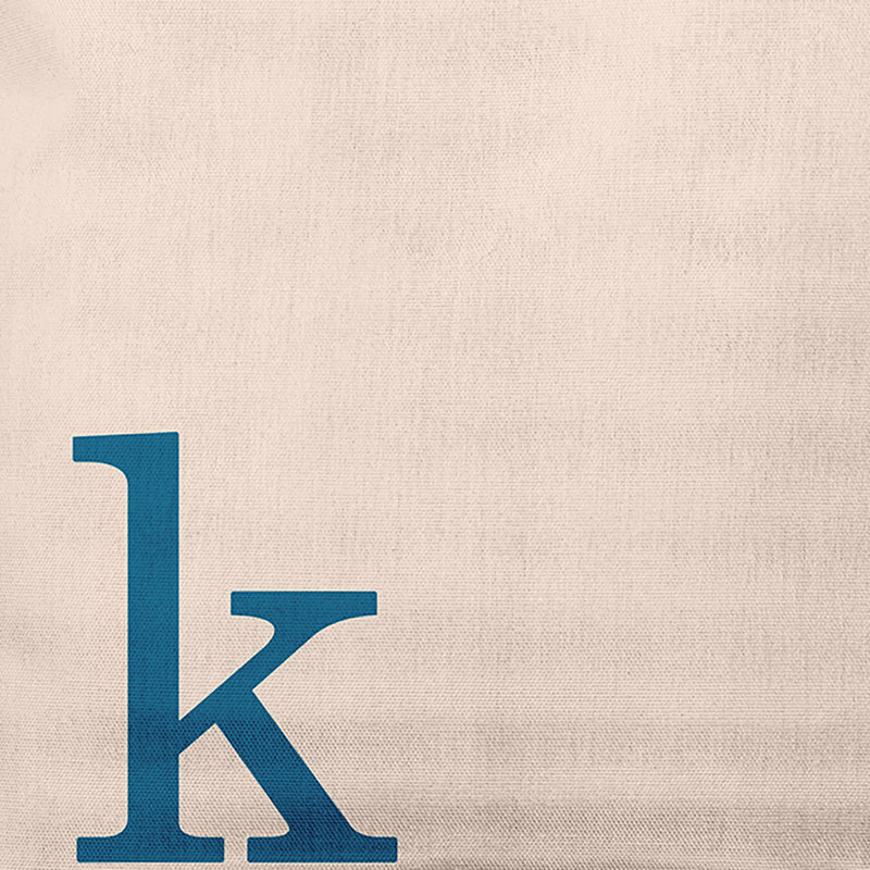 Coussin décoratif moderne Modern Monogram, Automne bleu, 16 po x 16 po, K