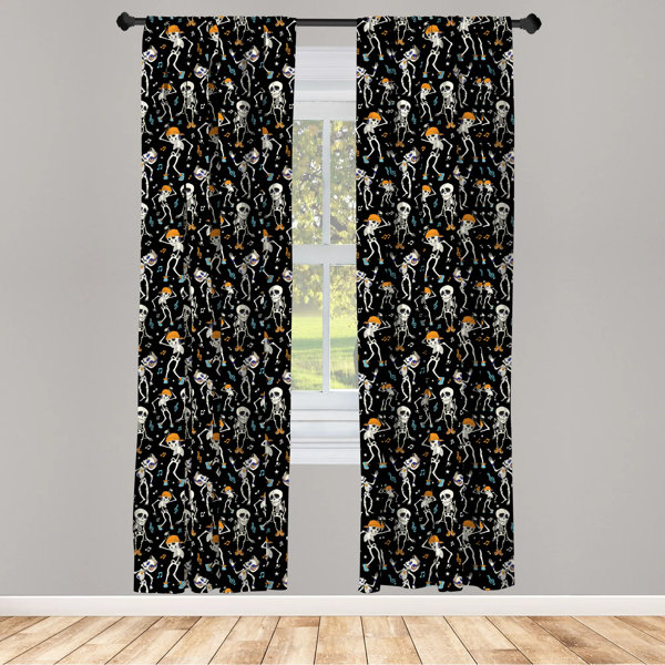 East Urban Home Skeleton Semi-Sheer Rod Pocket Curtain Panels | Wayfair