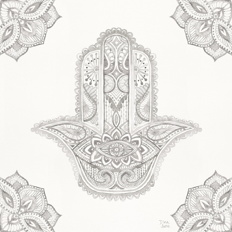 «Touch of Hamsa I» par Dina June - reproduction d'art sur toile tendue, H 12 po x l 12 po