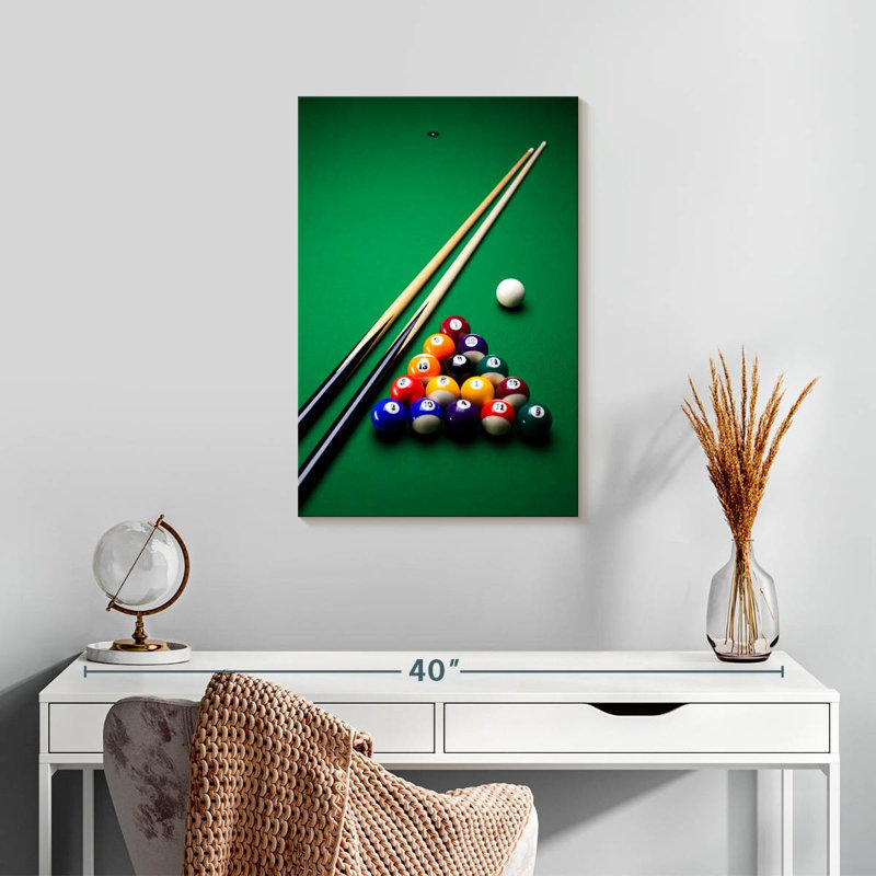 Playing Pool, 24" H x 16" W
