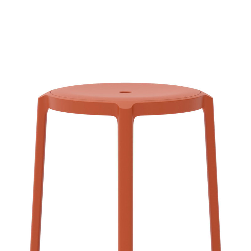 On & On Recycled Plastic Seat by Edward Barber and Jay Osgerby, Orange, Counter Stool (24.75" Seat Height)