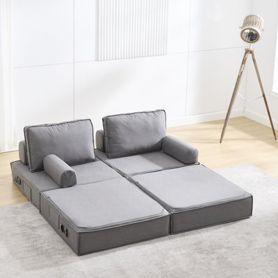 Causeuse 71 po en cuir chamois